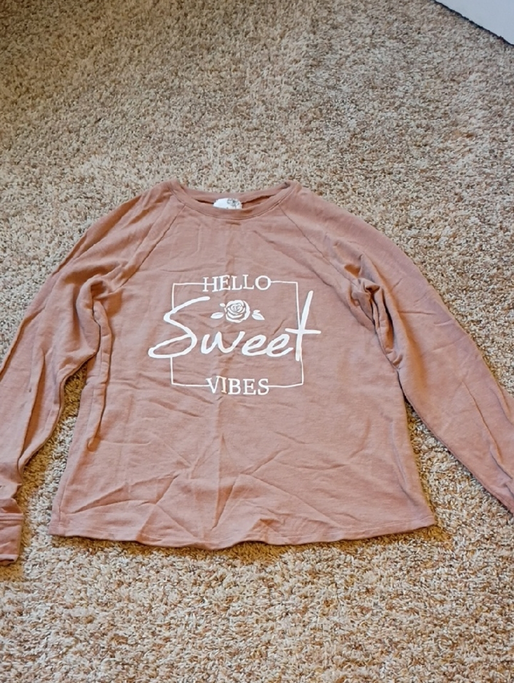 everleigh 'Hello Sweet Vibes' Long Sleeve Sweater - Dusty Pink